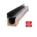 Madala pilurestiga polümeerbetoonist renn-kanal A15, C250 I 1000x130x130 mm