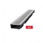 Roostevaba terasest plastik renn A15 I 1000x130x55 mm