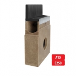 Kõrge plastäärega polümeerbetoonst kaev/liivapüüdur A15, C250 I 333x130x400 mm I H13